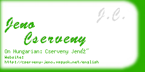 jeno cserveny business card